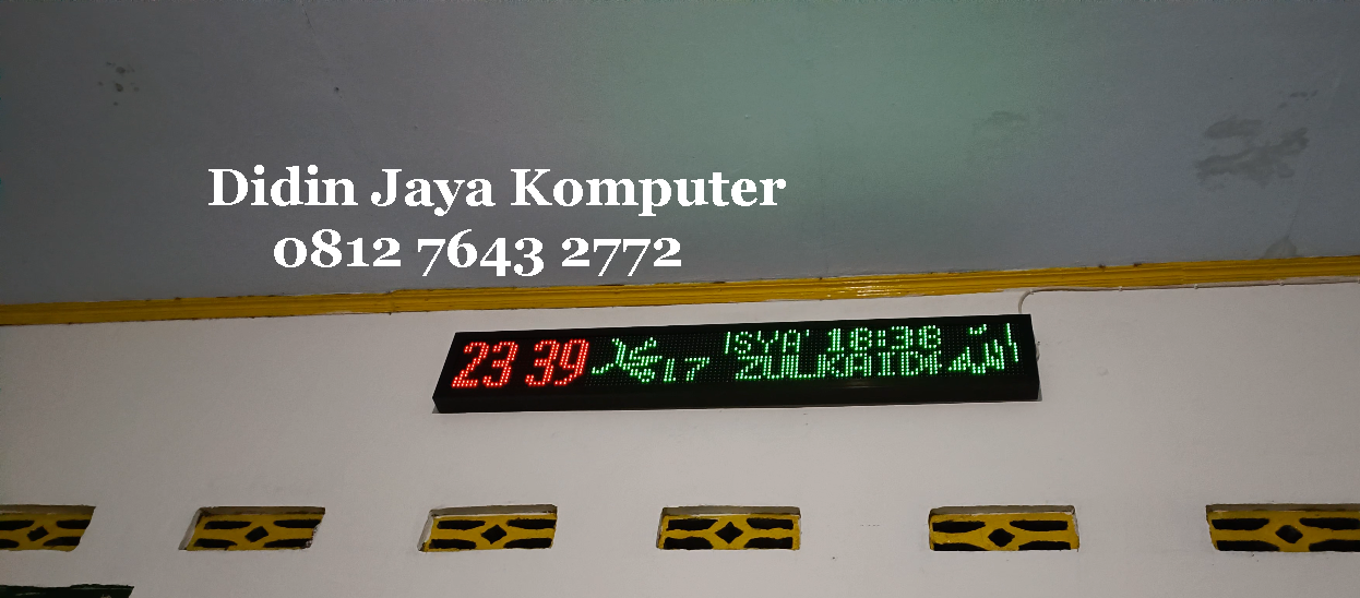 <p>Pemasangan jadwal sholat&nbsp;di Mushola Roudlotul Muttaqiin Baleturi Putat Prambon Nganjuk. jadwal sholat ukuran 20x132cm dengan warna led merah dan hijau. Jadwal sholat kualitas terbaik dengan harga yang murah. Gratis biaya pemasangan dan pengiriman.</p>
